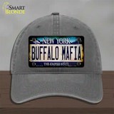 Buffalo Mafia NY Blue Rusty Novelty License Plate Hat Tag Unconstructed Cotton / Charcoal