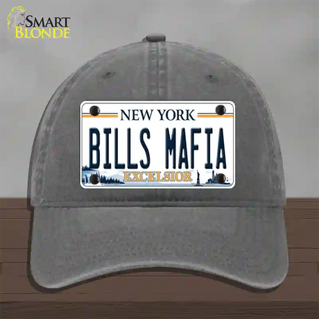 Bills Mafia NY Excelsior Novelty License Plate Hat Tag Unconstructed Cotton / Charcoal