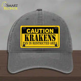 Caution Krakens Novelty License Plate Hat Tag Unconstructed Cotton / Charcoal