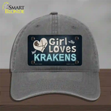 This Girl Loves Krakens Novelty License Plate Hat Tag Unconstructed Cotton / Charcoal