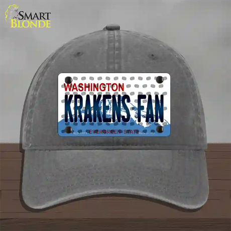 Krakens Fan Washington Overlay Novelty License Plate Hat Tag Unconstructed Cotton / Charcoal