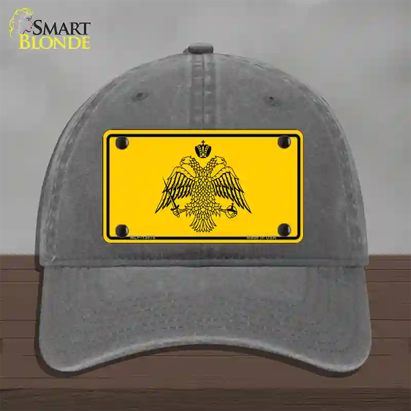 Byzantine Empire Flag Yellow Novelty License Plate Hat Tag Unconstructed Cotton / Charcoal