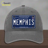 Memphis Tennessee Blue Novelty License Plate Hat Tag Unconstructed Cotton / Charcoal