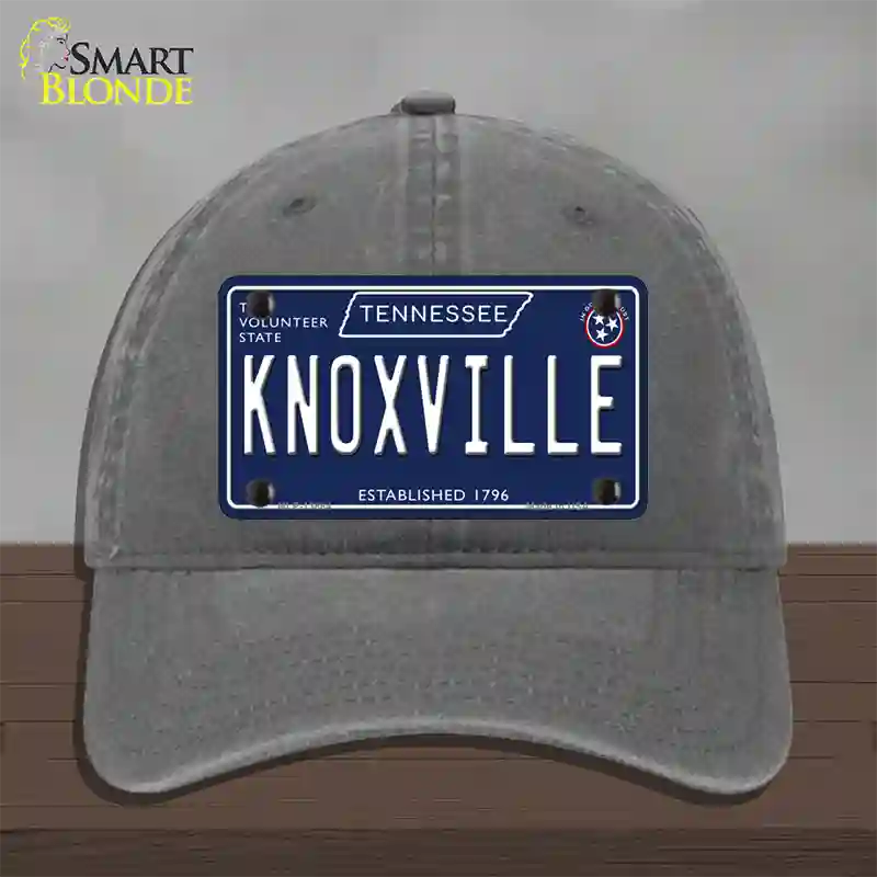 Knoxville Tennessee Blue Novelty License Plate Hat Tag Unconstructed Cotton / Charcoal