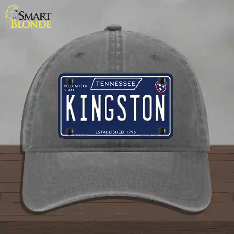 Kingston Tennessee Blue Novelty License Plate Hat Tag Unconstructed Cotton / Charcoal