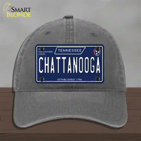 Chattanooga Tennessee Blue Novelty License Plate Hat Tag Unconstructed Cotton / Charcoal