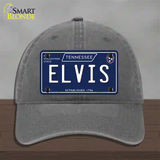 Elvis Tennessee Blue Novelty License Plate Hat Tag Unconstructed Cotton / Charcoal