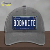 Bob White Tennessee Blue Novelty License Plate Hat Tag Unconstructed Cotton / Charcoal