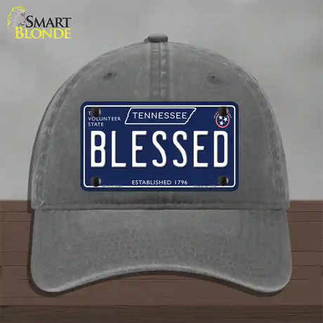 Blessed Tennessee Blue Novelty License Plate Hat Tag Unconstructed Cotton / Charcoal