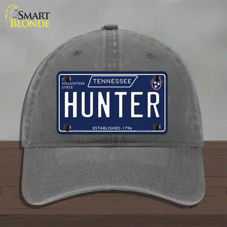 Hunter Tennessee Blue Novelty License Plate Hat Tag Unconstructed Cotton / Charcoal