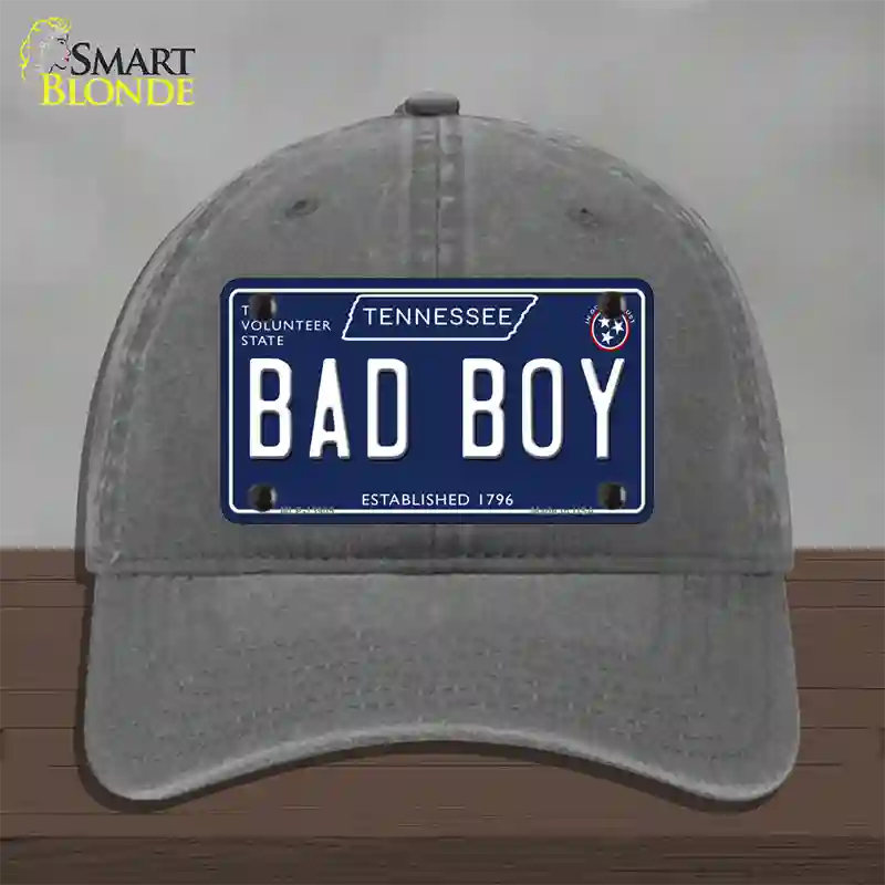 Bad Boy Tennessee Blue Novelty License Plate Hat Tag Unconstructed Cotton / Charcoal