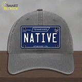 Native Tennessee Blue Novelty License Plate Hat Tag Unconstructed Cotton / Charcoal