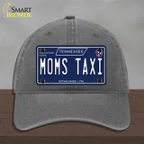 Moms Taxi Tennessee Blue Novelty License Plate Hat Tag Unconstructed Cotton / Charcoal