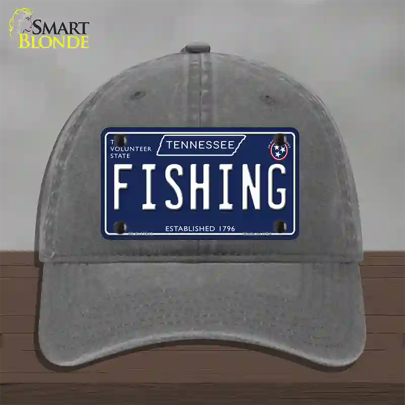 Fishing Tennessee Blue Novelty License Plate Hat Tag Unconstructed Cotton / Charcoal