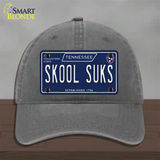 Skool Suks Tennessee Blue Novelty License Plate Hat Tag Unconstructed Cotton / Charcoal