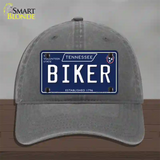 Biker Tennessee Blue Novelty License Plate Hat Tag Unconstructed Cotton / Charcoal