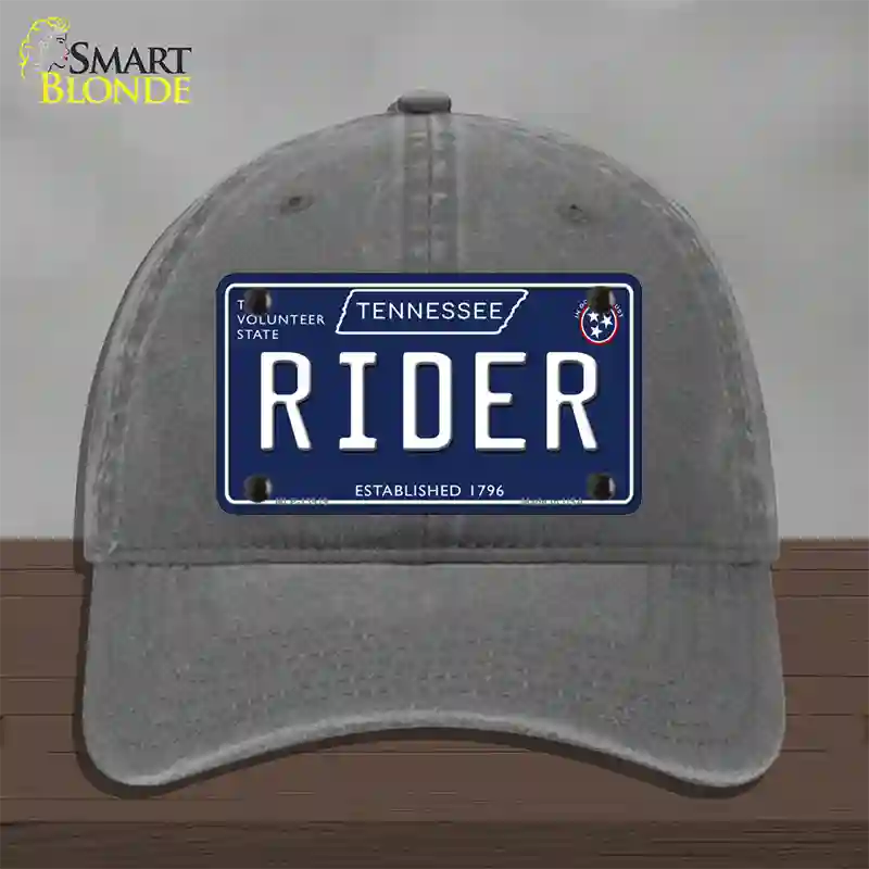 Rider Tennessee Blue Novelty License Plate Hat Tag Unconstructed Cotton / Charcoal