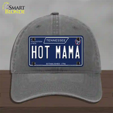 Hot Mama Tennessee Blue Novelty License Plate Hat Tag Unconstructed Cotton / Charcoal