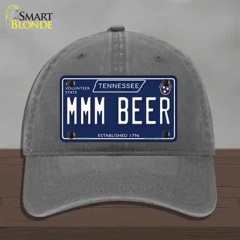 Mmm Beer Tennessee Blue Novelty License Plate Hat Tag Unconstructed Cotton / Charcoal