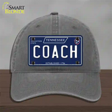 Coach Tennessee Blue Novelty License Plate Hat Tag Unconstructed Cotton / Charcoal