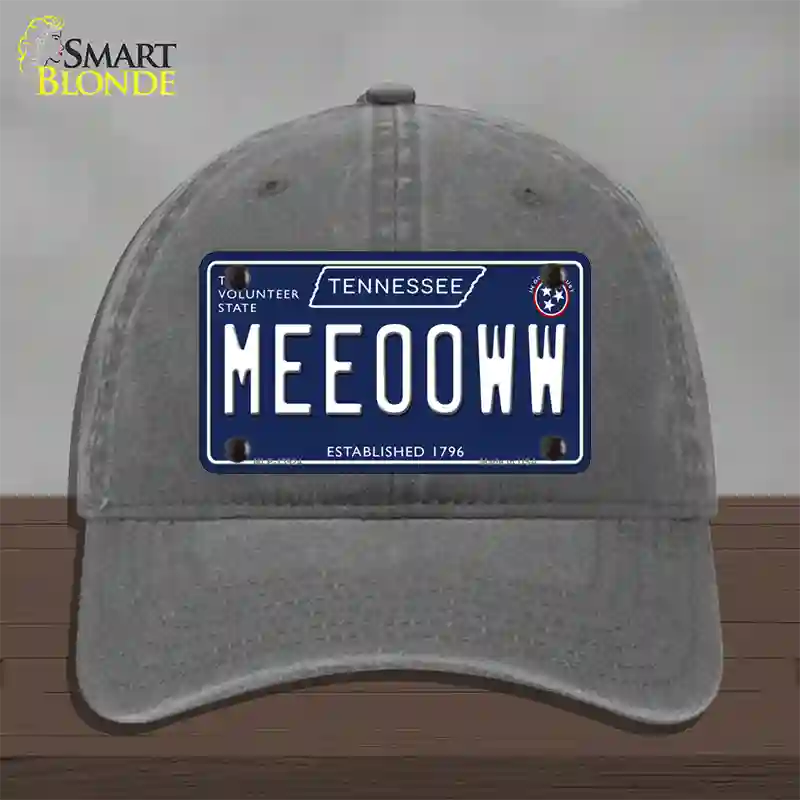 Meeooww Tennessee Blue Novelty License Plate Hat Tag Unconstructed Cotton / Charcoal