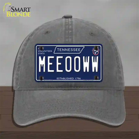 Meeooww Tennessee Blue Novelty License Plate Hat Tag Unconstructed Cotton / Charcoal