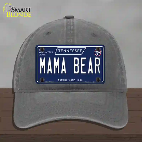 Mama Bear Tennessee Blue Novelty License Plate Hat Tag Unconstructed Cotton / Charcoal