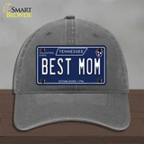 Best Mom Tennessee Blue Novelty License Plate Hat Tag Unconstructed Cotton / Charcoal