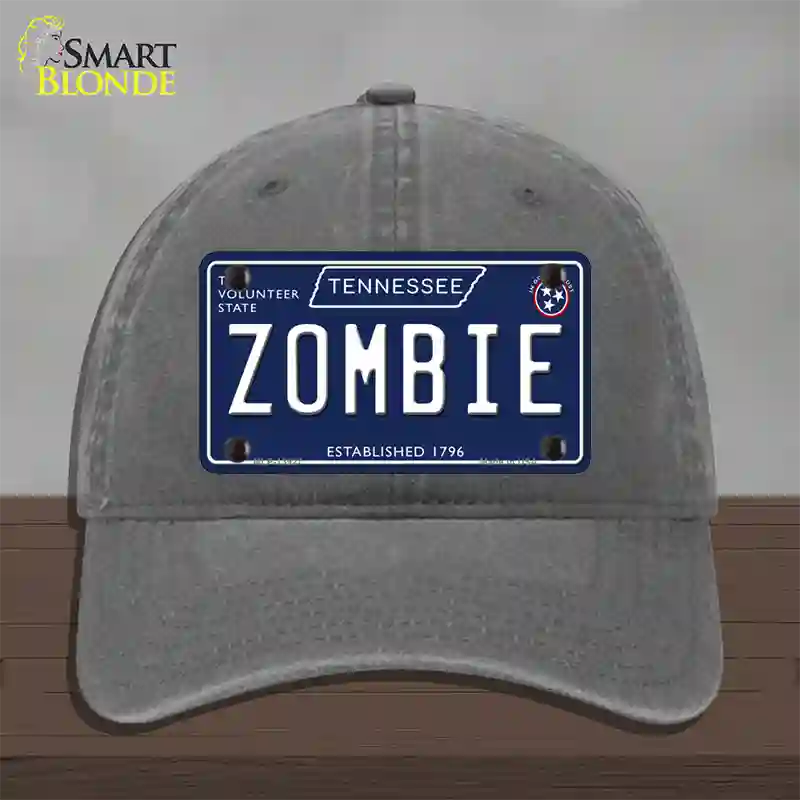 Zombie Tennessee Blue Novelty License Plate Hat Tag Unconstructed Cotton / Charcoal