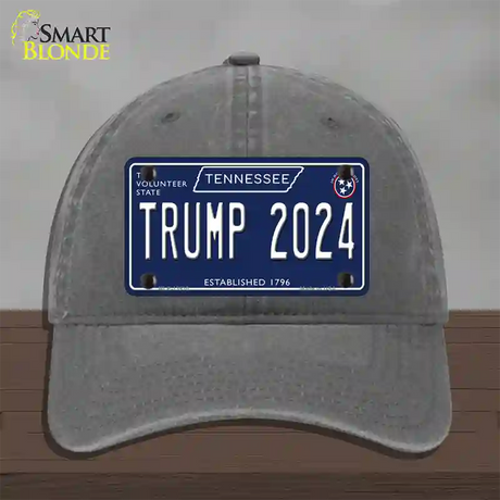 Trump 2024 Tennessee Blue Novelty License Plate Hat Tag Unconstructed Cotton / Charcoal