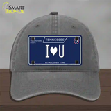 I Heart U Tennessee Blue Novelty License Plate Hat Tag Unconstructed Cotton / Charcoal