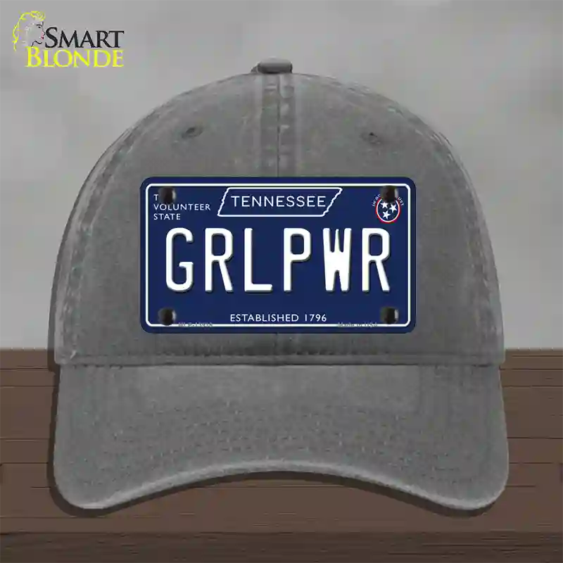 Grlpwr Tennessee Blue Novelty License Plate Hat Tag Unconstructed Cotton / Charcoal