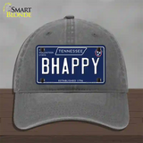 B Happy Tennessee Blue Novelty License Plate Hat Tag Unconstructed Cotton / Charcoal