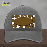 Brown White Giraffe Center Oval Novelty License Plate Hat Unconstructed Cotton / Charcoal