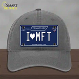 I Heart MFT Tennessee Blue Novelty License Plate Hat Tag Unconstructed Cotton / Charcoal