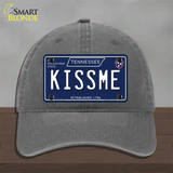 Kiss Me Tennessee Blue Novelty License Plate Hat Tag Unconstructed Cotton / Charcoal