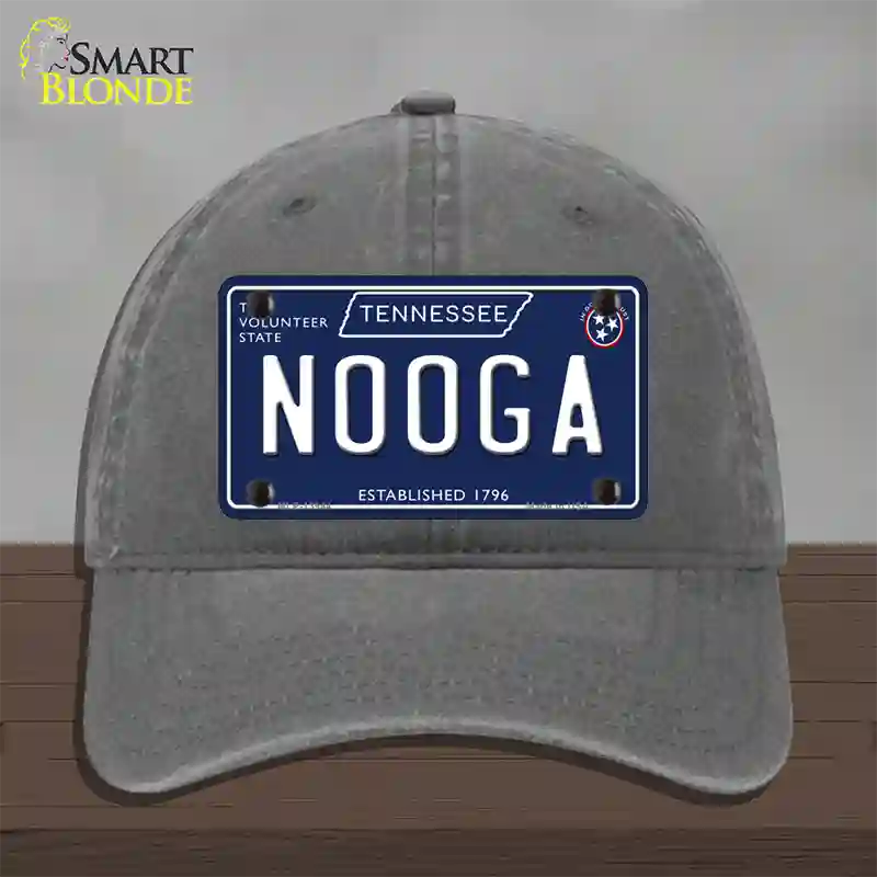 Nooga Tennessee Blue Novelty License Plate Hat Tag Unconstructed Cotton / Charcoal