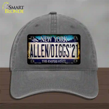 Allen Diggs 21 NY Blue Novelty License Plate Hat Tag Unconstructed Cotton / Charcoal