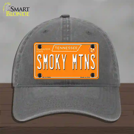 Smoky Mtns Tennessee Orange Novelty License Plate Hat Tag Unconstructed Cotton / Charcoal