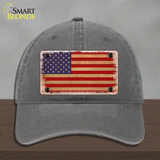 Grunge American Flag Novelty License Plate Hat Tag Unconstructed Cotton / Charcoal