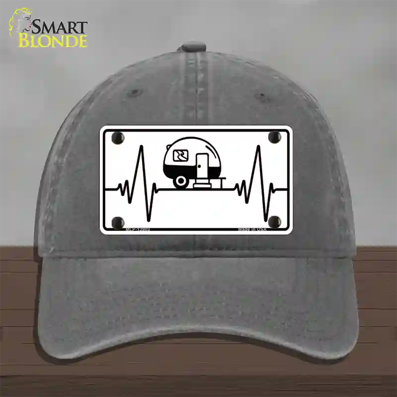 Camping Heart Beat Novelty License Plate Hat Tag Unconstructed Cotton / Charcoal