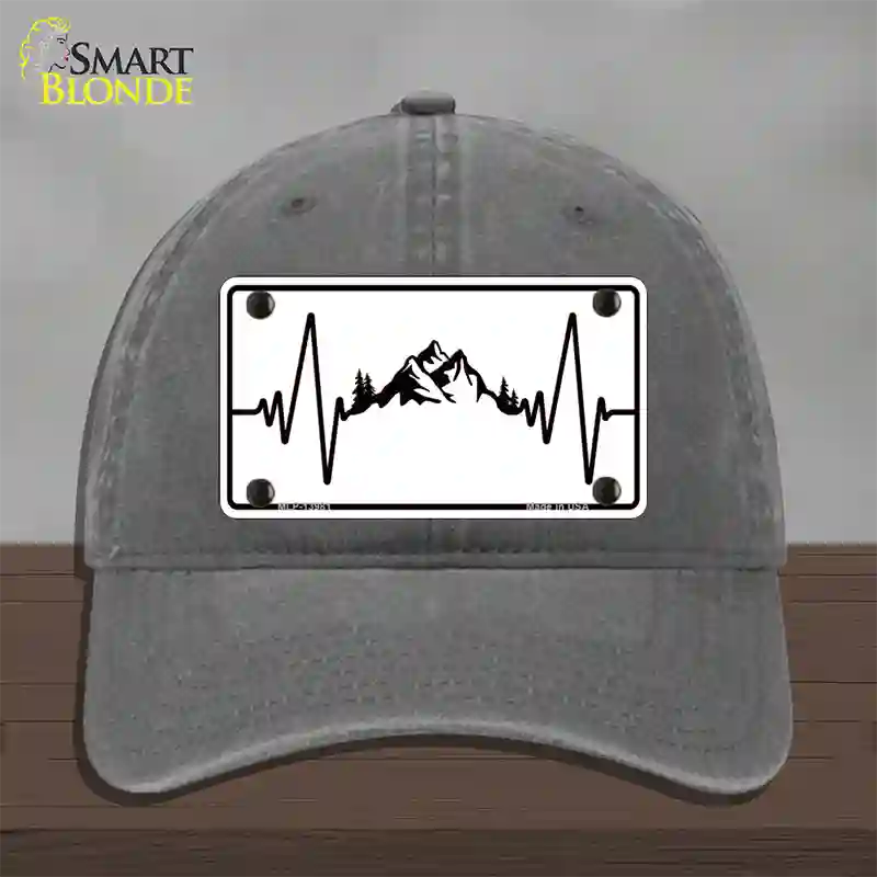 Mountains Heart Beat Novelty License Plate Hat Tag Unconstructed Cotton / Charcoal