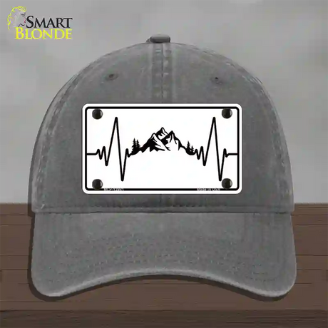 Mountains Heart Beat Novelty License Plate Hat Tag Unconstructed Cotton / Charcoal