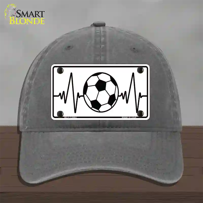 Soccer Heart Beat Novelty License Plate Hat Tag Unconstructed Cotton / Charcoal