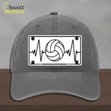 Volleyball Heart Beat Novelty License Plate Hat Tag Unconstructed Cotton / Charcoal