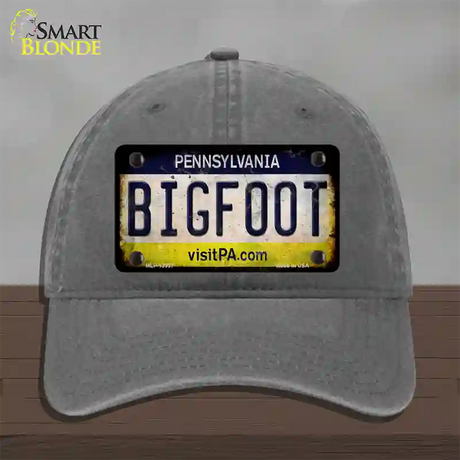 Bigfoot Pennsylvania Novelty License Plate Hat Tag Unconstructed Cotton / Charcoal