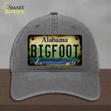 Bigfoot Alabama Novelty License Plate Hat Tag Unconstructed Cotton / Charcoal