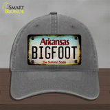 Bigfoot Arkansas Novelty License Plate Hat Tag Unconstructed Cotton / Charcoal