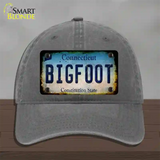 Bigfoot Connecticut Novelty License Plate Hat Tag Unconstructed Cotton / Charcoal