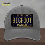 Bigfoot Delaware Novelty License Plate Hat Tag Unconstructed Cotton / Charcoal